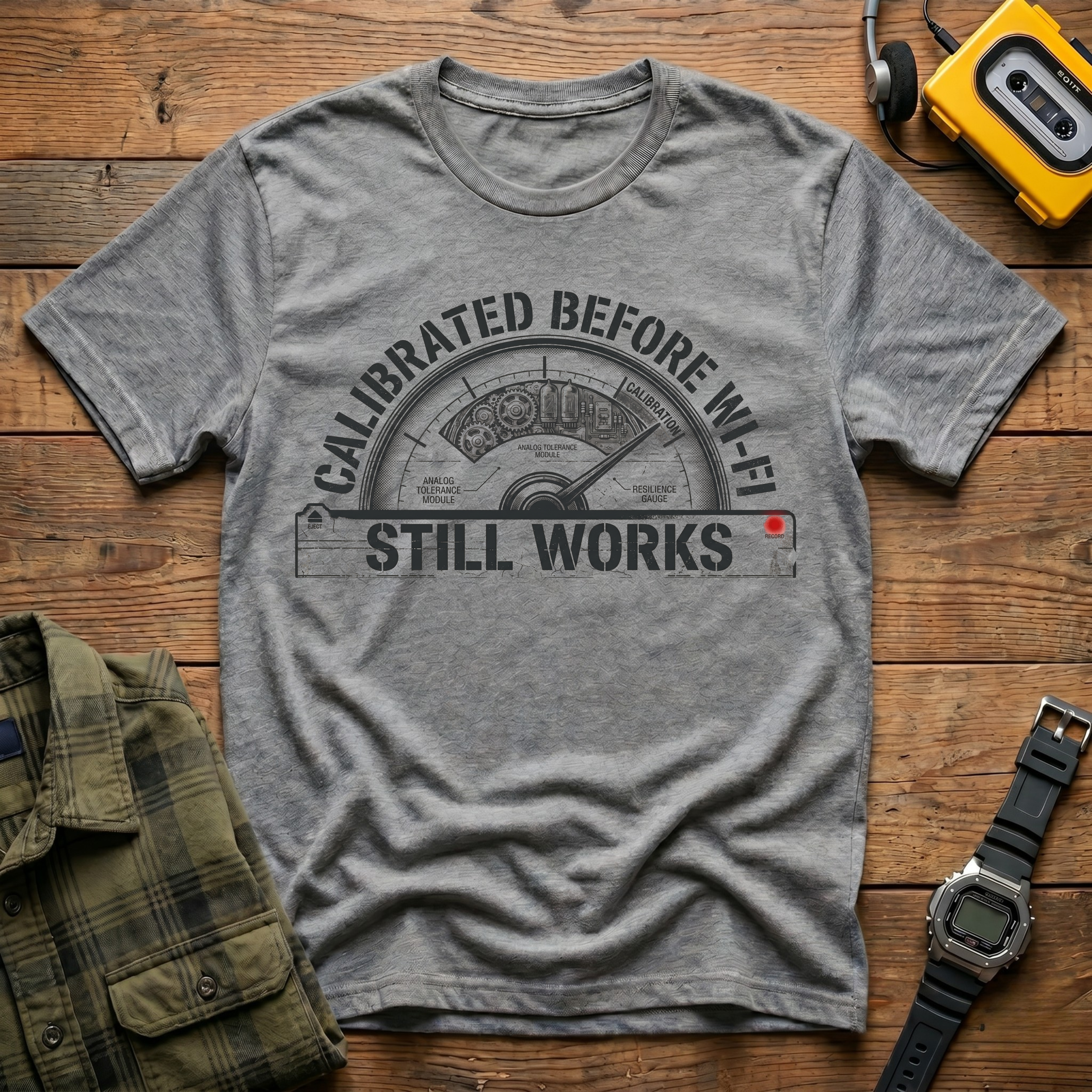 Calibrated Before WiFi Gauge T-Shirt