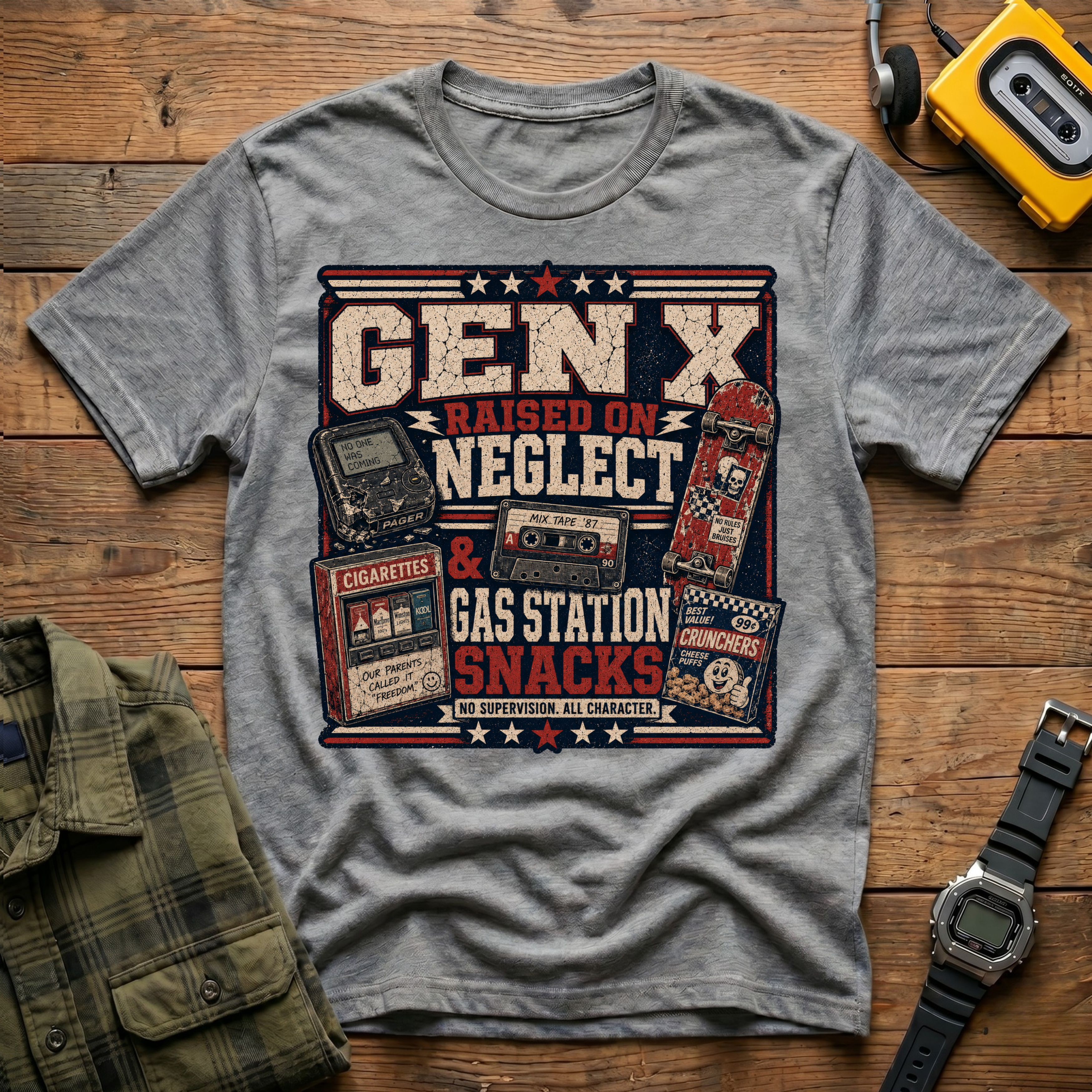Raised on Neglect and Gas Station Snacks T-Shirt