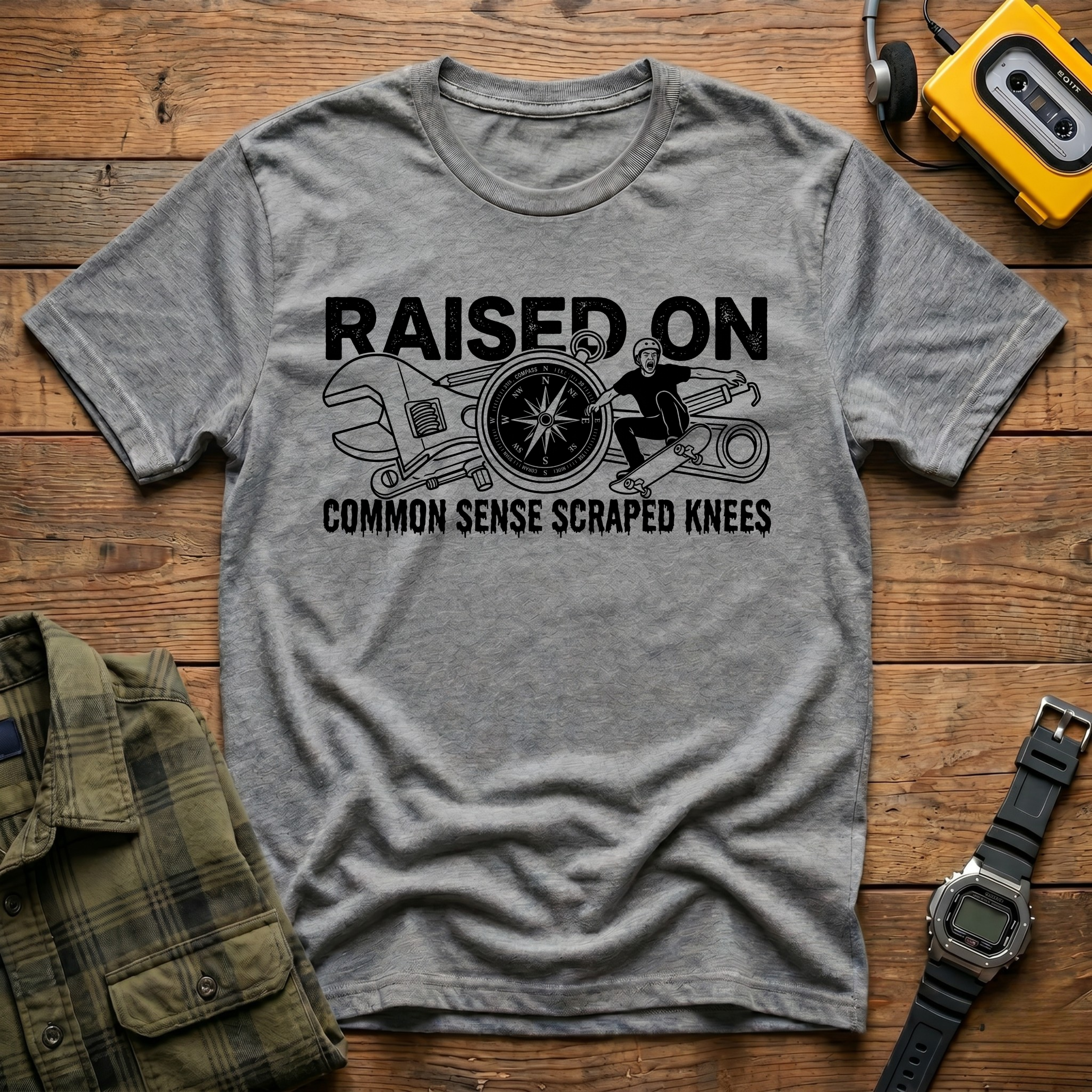 Raised On Common Sense  Scrapped Knees Stunt T-Shirt