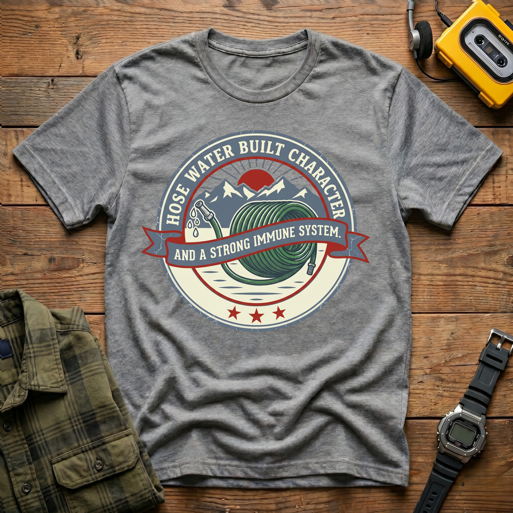 Hose Water Built Character and a Strong Immune System Logo T-Shirt