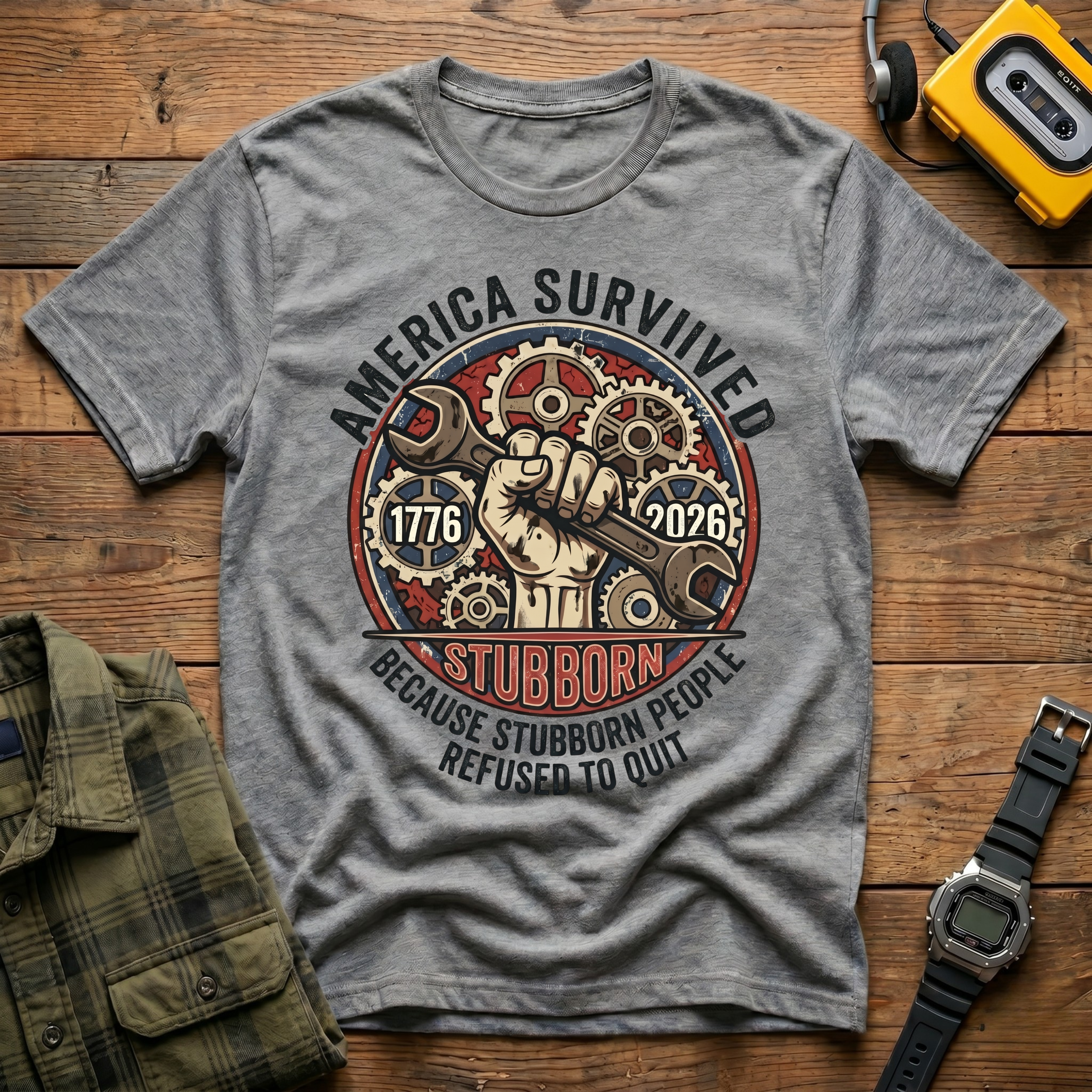 America Survived Gears T-Shirt