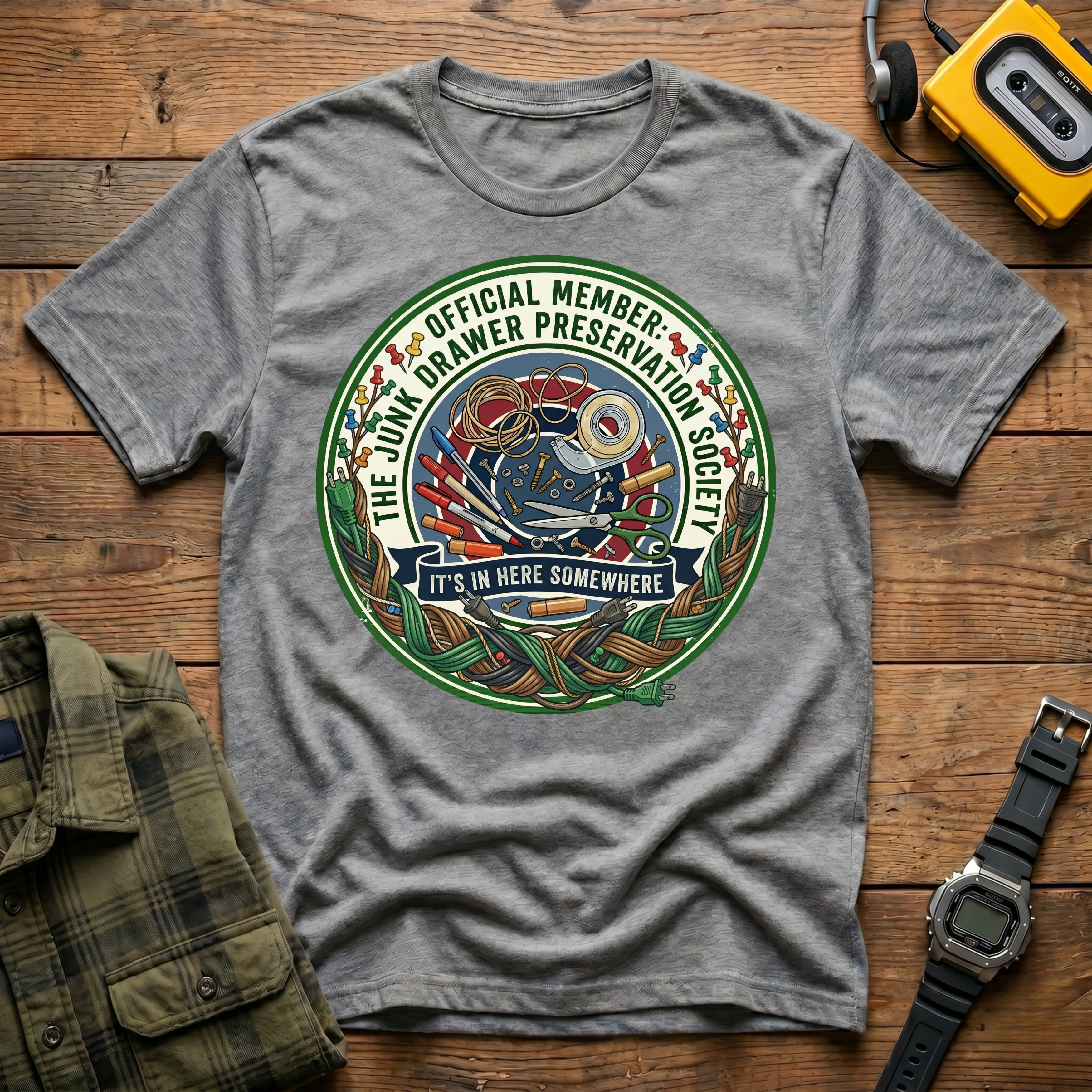 Junk Drawer Preservation Society Logo T-Shirt