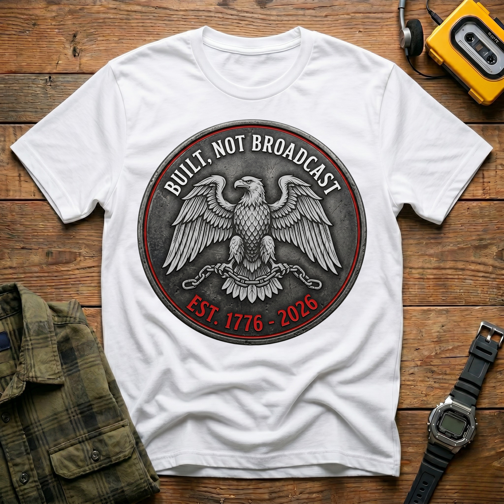 Built Not Broadcast Coin T-Shirt