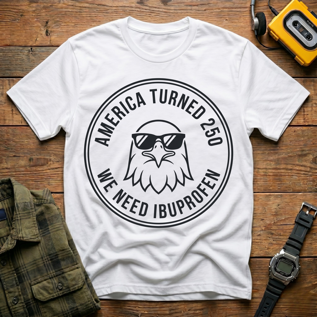 America 250 Ibuprofen Eagle Badge T-Shirt