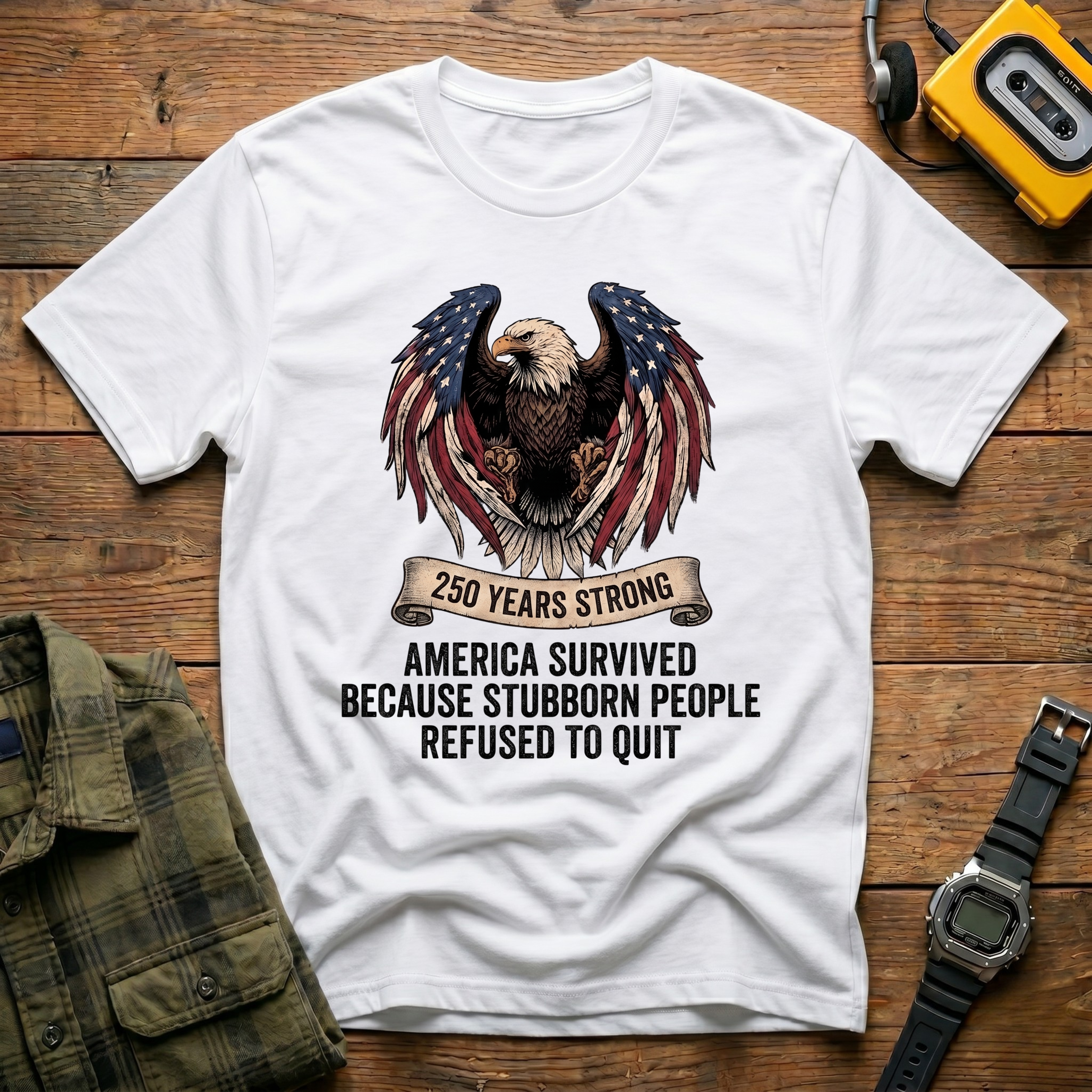 America Survived Because Stubborn People Refused to Quit Eagle T-Shirt