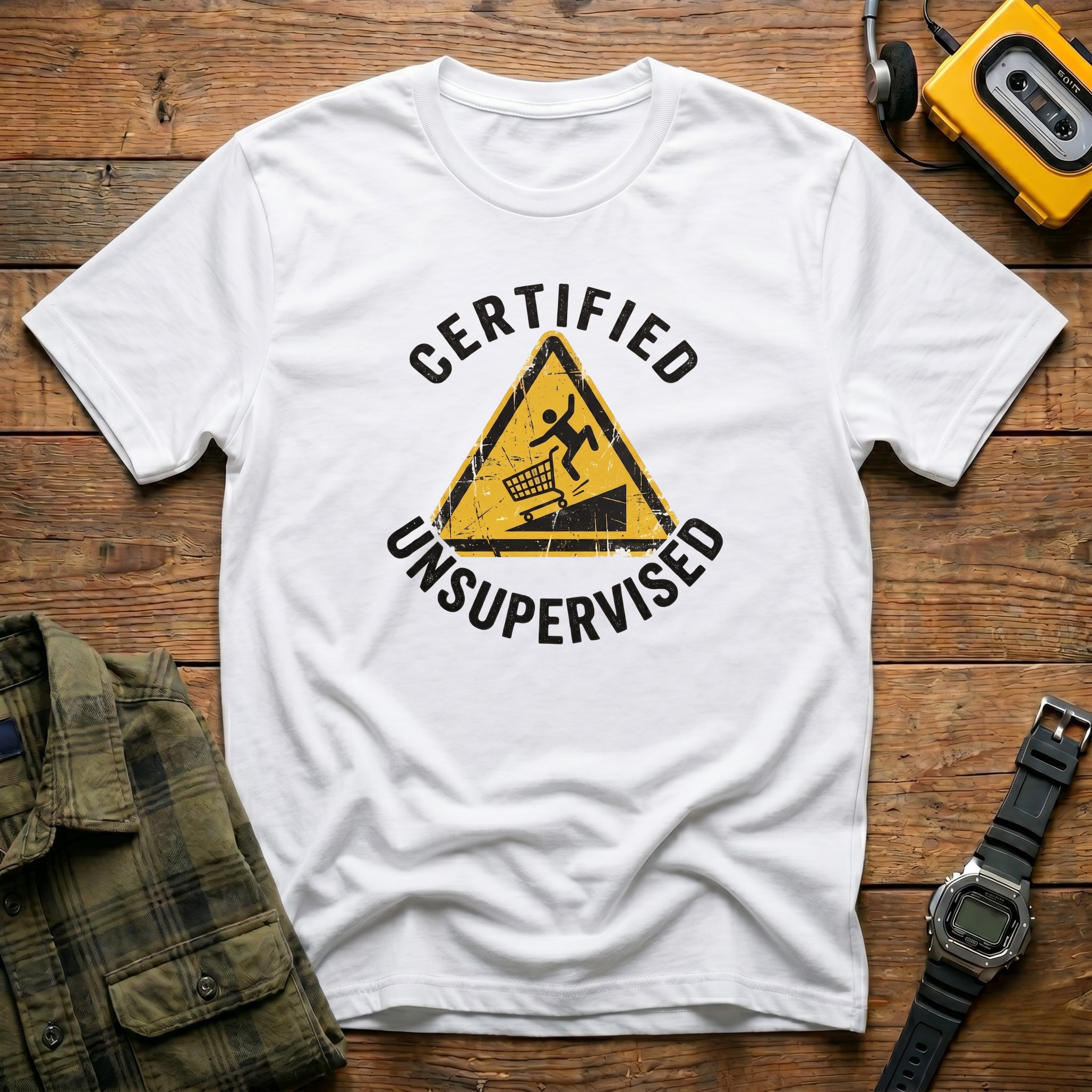 Certified Unsupervised Warning Sign T-Shirt
