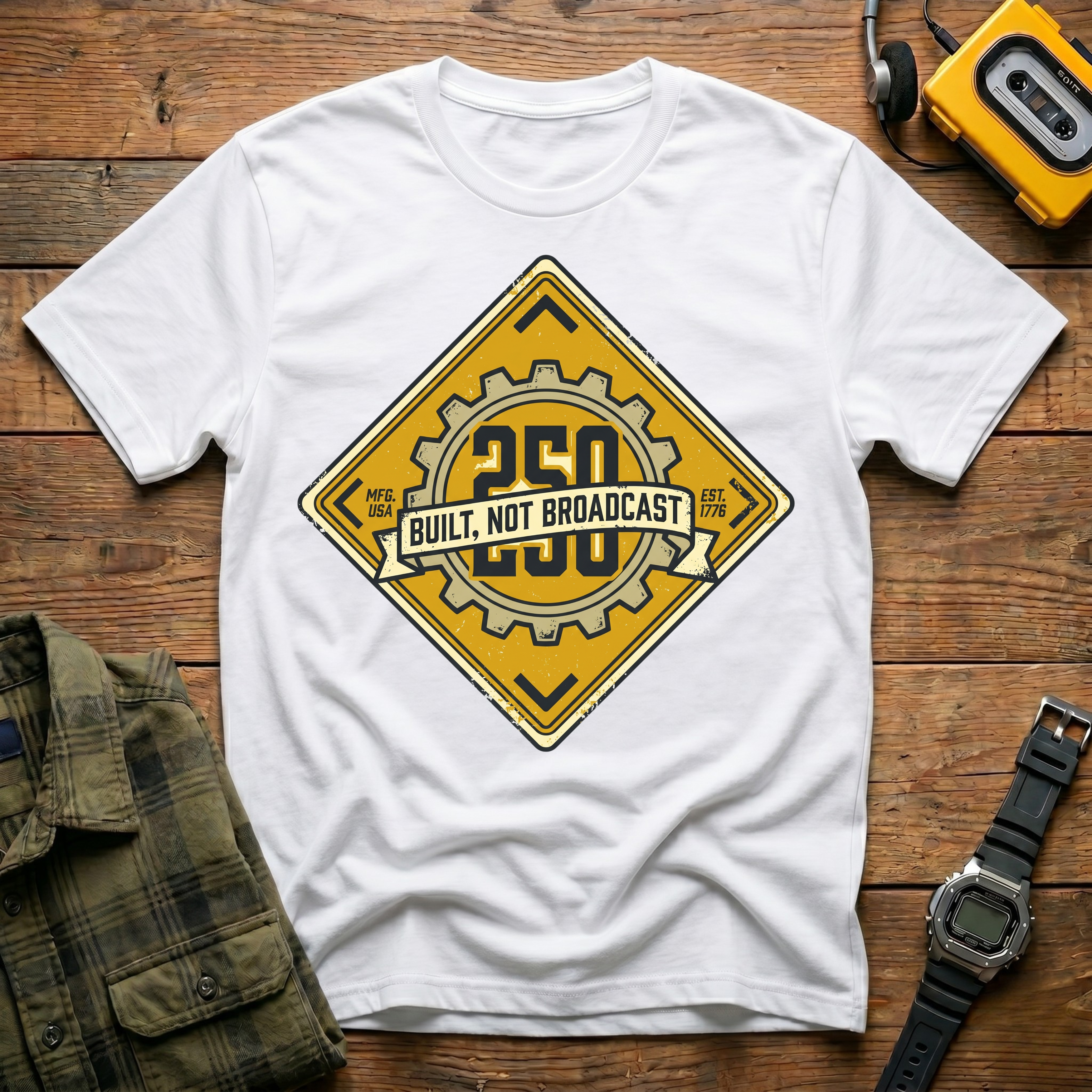 Built Not Broadcast Sign T-Shirt