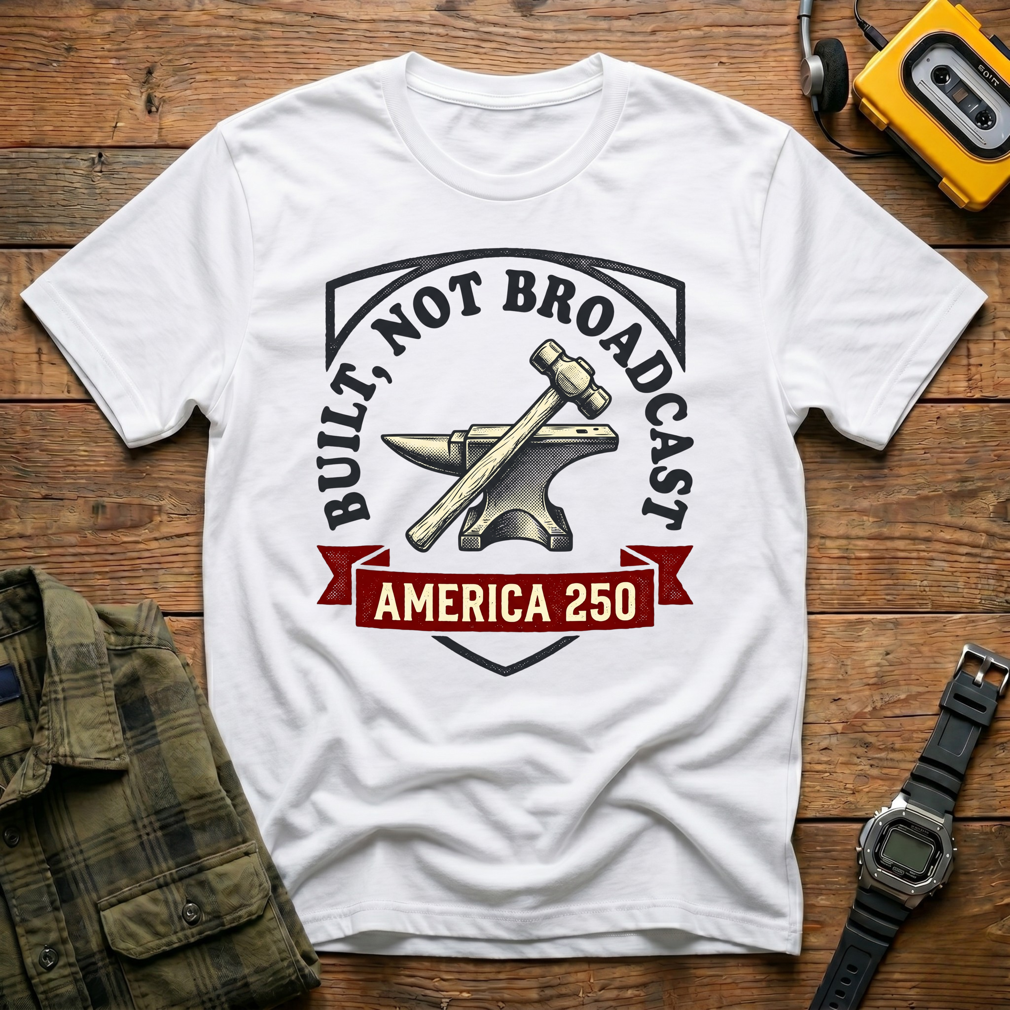 Built Not Broadcast Anvil T-Shirt