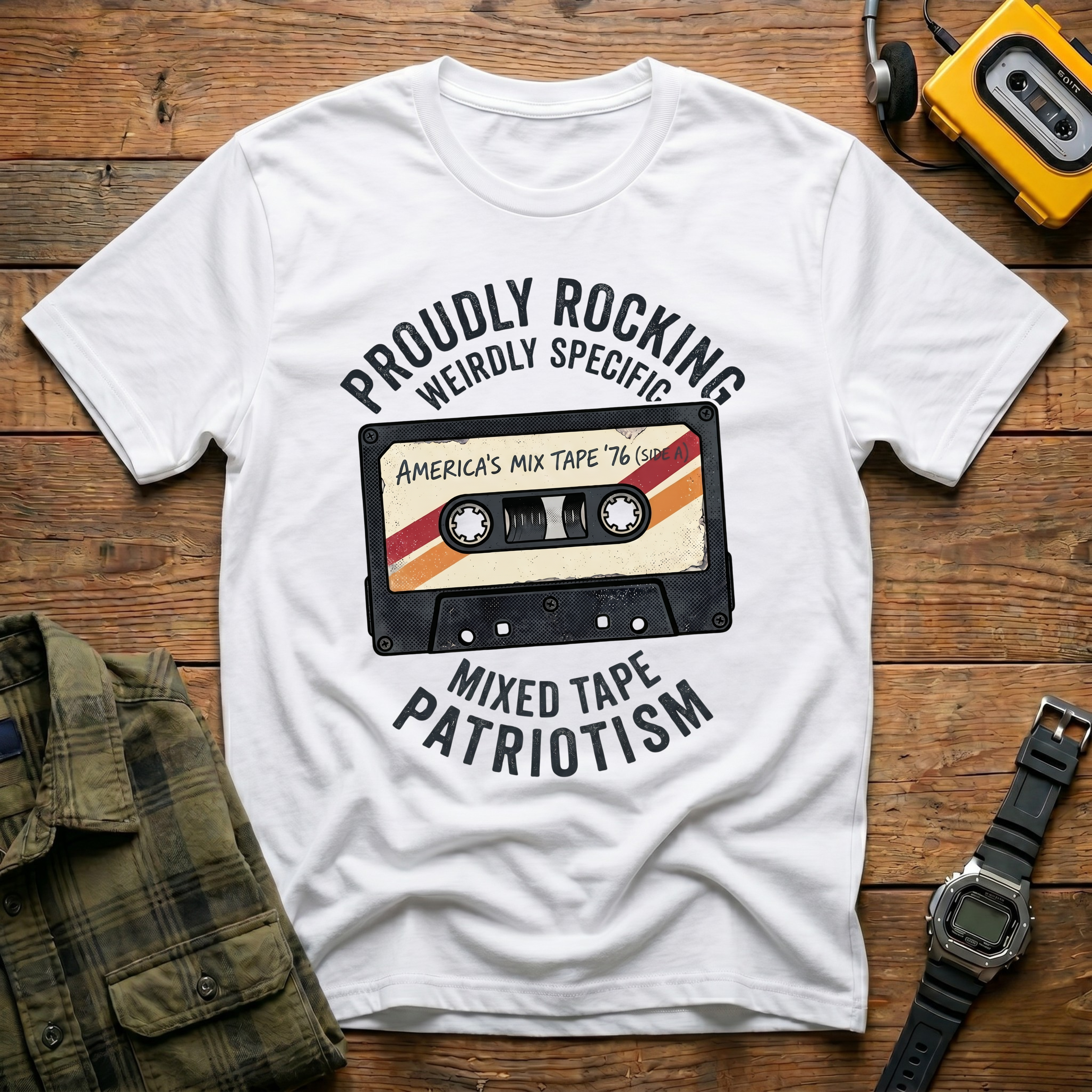 Proudly Rocking Weirdly Specific Mixed Tapes T-Shirt