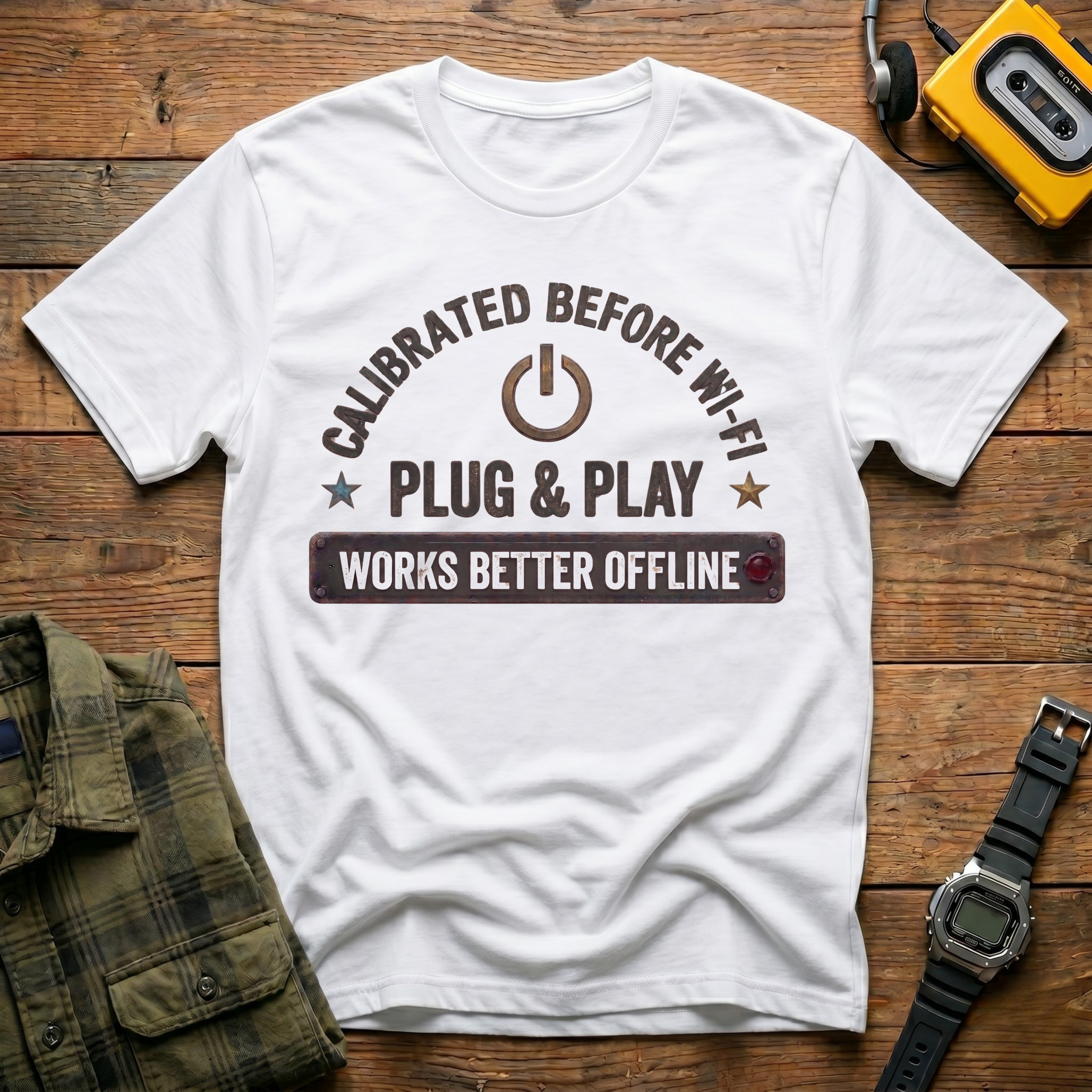 Calibrated Before Wifi Power Button T-Shirt