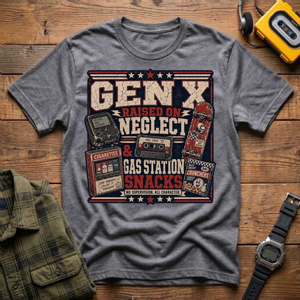 Raised on Neglect and Gas Station Snacks T-Shirt