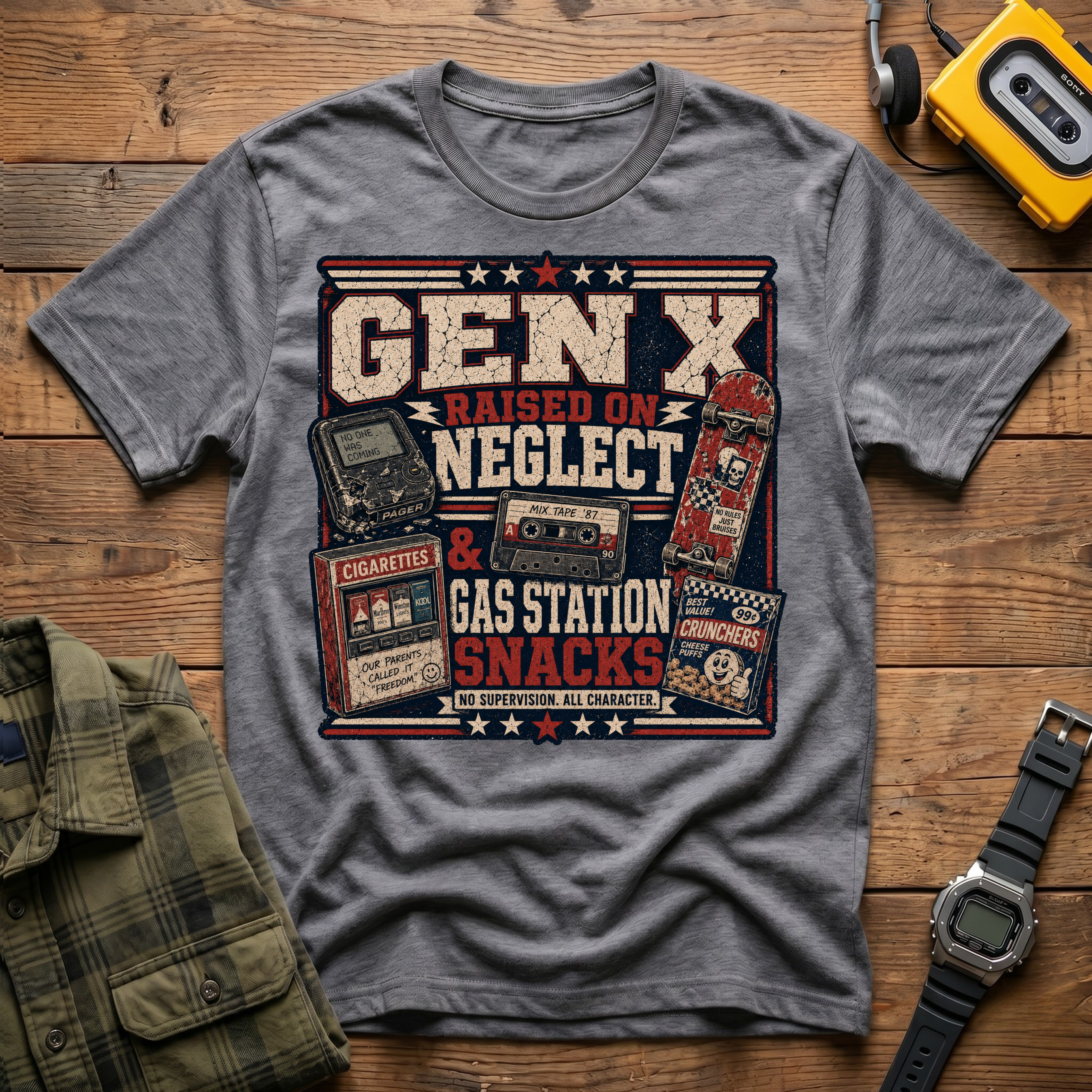 Raised on Neglect and Gas Station Snacks T-Shirt
