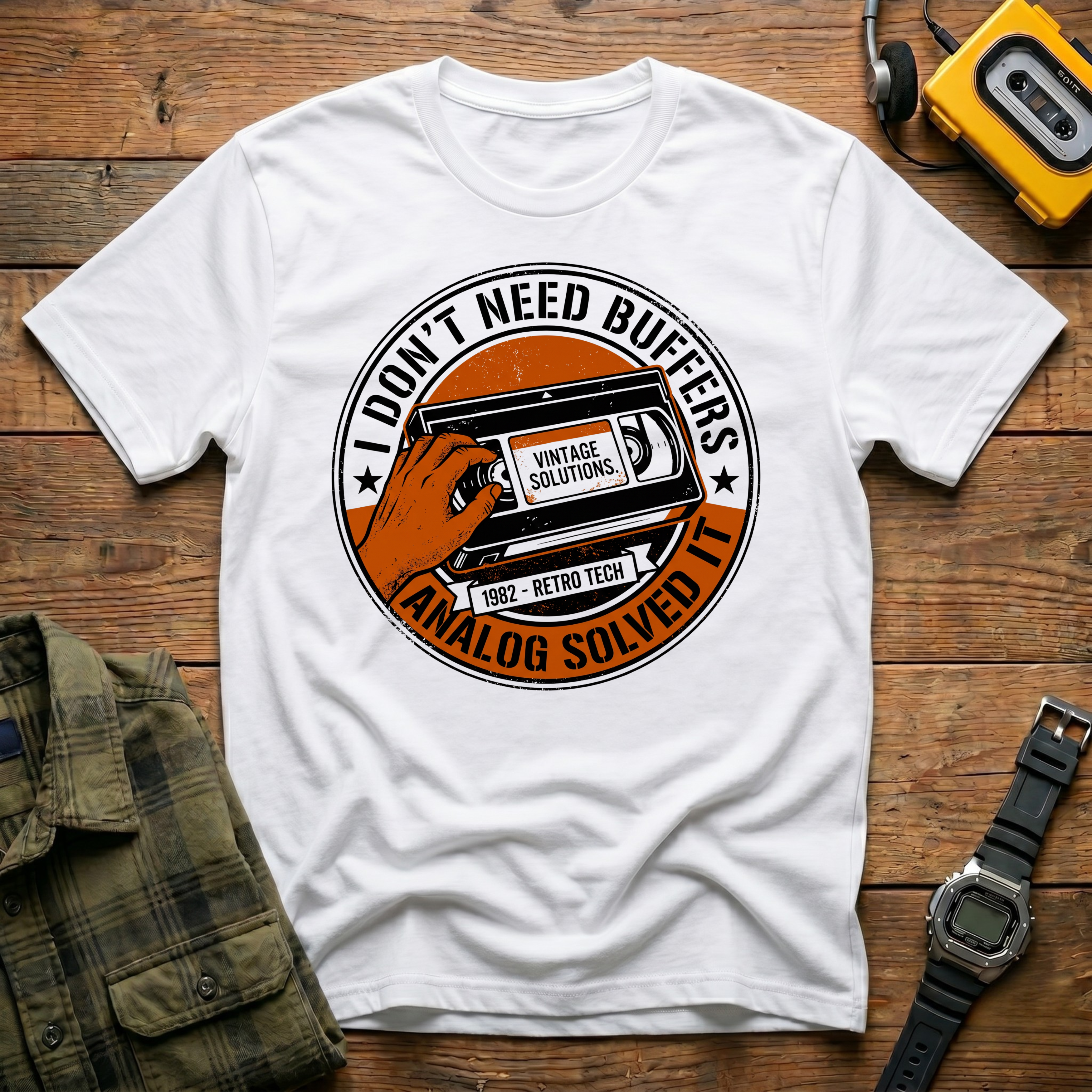 I Don't Need Buffers Circle Tape T-Shirt