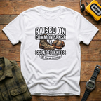 Raised ON Common Sense and Scrapped Knees. Rural America T-Shirt
